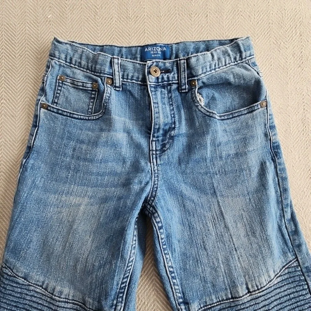 Arizona Jeans Misses‎ Size 14R (W28 x L28) Blue Moto Slim Fit Tapered Leg